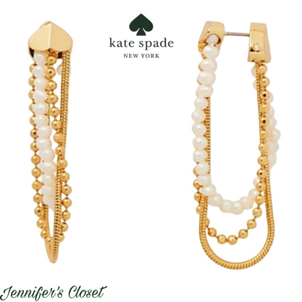 Kate Spade Mixed Chain Hoop Earrings / NWT